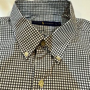Men’s Polo Ralph Lauren Button Down Black White Size L
